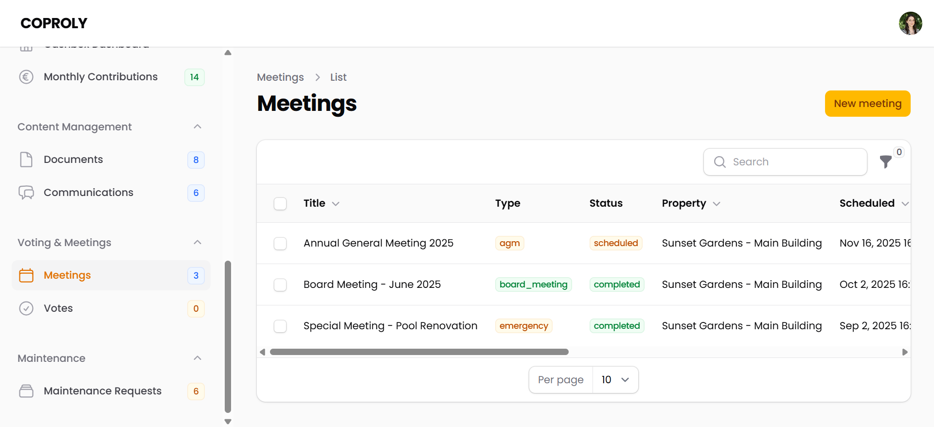 Meetings Management